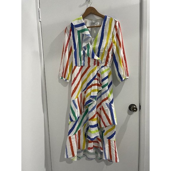 Wayne Cooper Ruffle Maxi Dress Size 8 - Picture 2 of 12